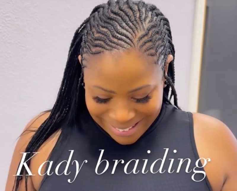 Cornrow braids styled