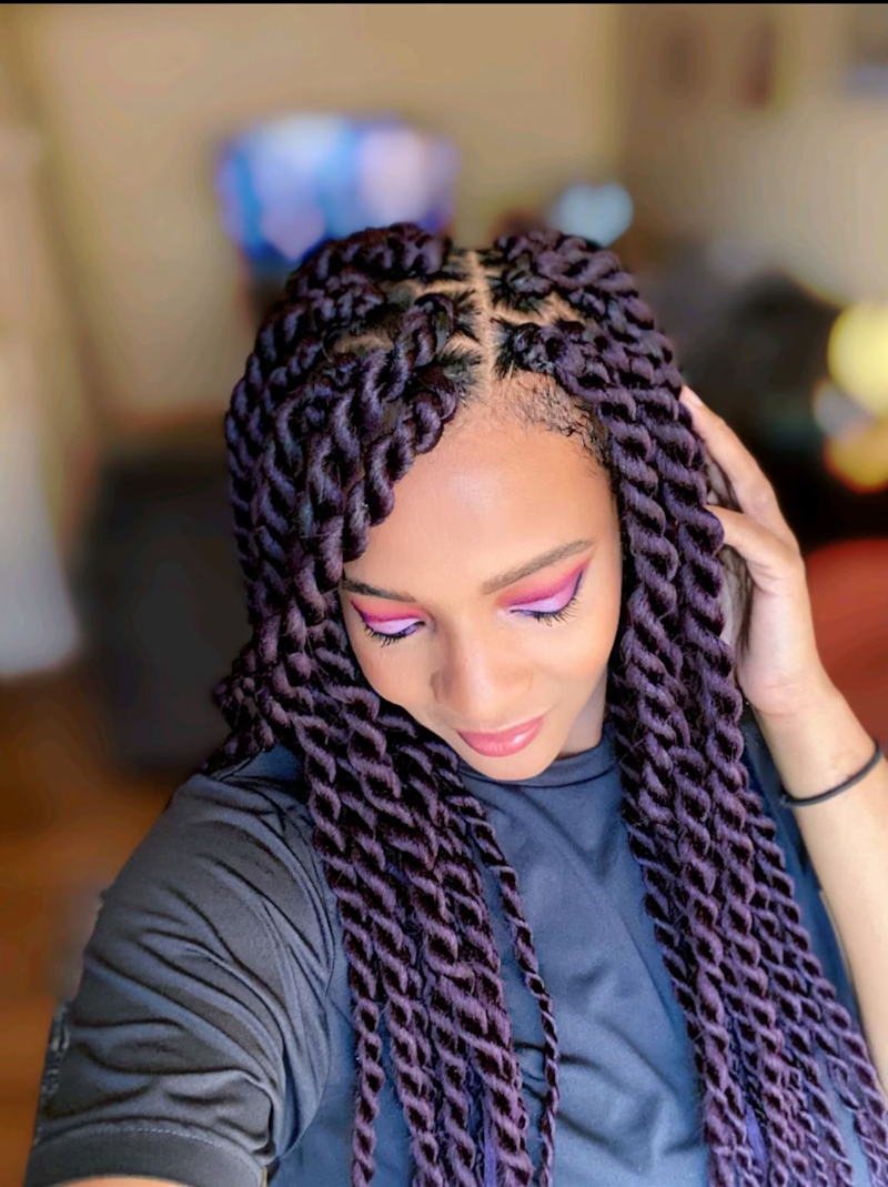 Box braids high ponytail